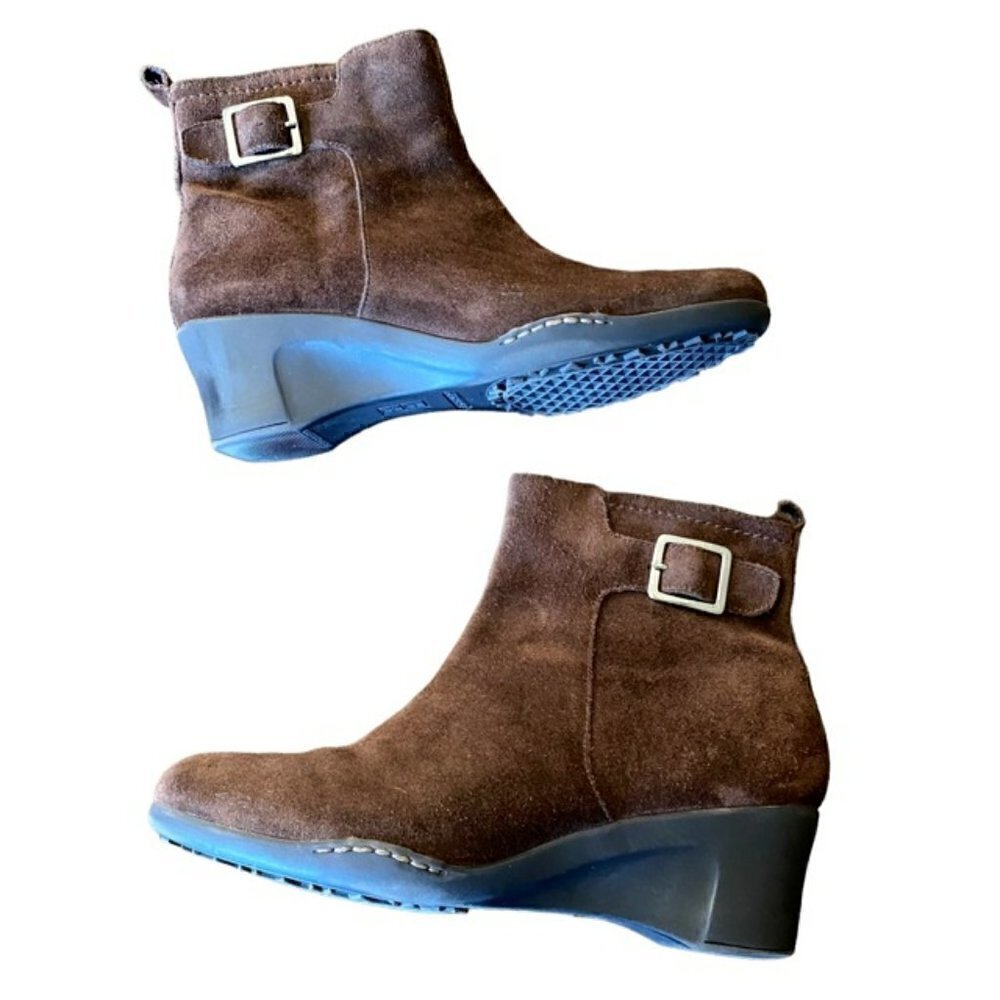 Aerosoles Entourage Brown Suede Wedge Bootie 8.5
